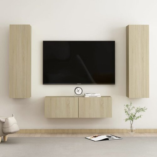  3-dijelni set TV ormarića boja hrasta sonome od iverice Slike