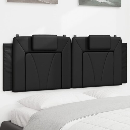 VidaXL Jastuk za uzglavlje crni 140 cm od umjetne kože Slike
