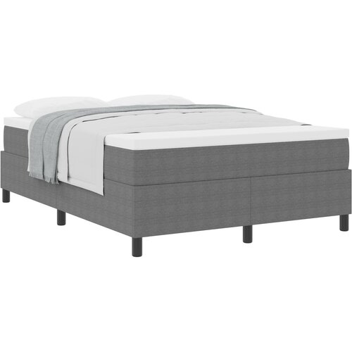 VidaXL krevet s kutijom s madracem svijetlo sivi 140x200 cm Žakard tkanina Slike
