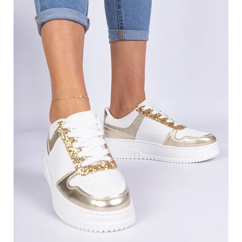 D/CEO marka niezdefiniowana Gold women's sneakers with a thick sole Dolla D/CEO marka niezdefiniowana Gold women's sneakers with a thick sole Dolla