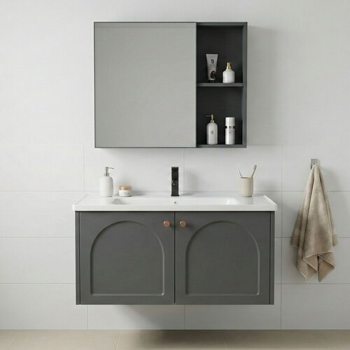 Rea Komplet kopalni&amp;scaron;kega pohi&amp;scaron;tva z umivalnikom Denver 80cm Grey Slike