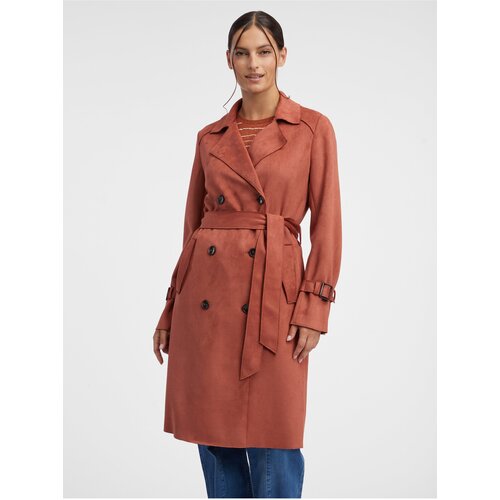 Orsay Brick Suede Trench Coat - Women Cene