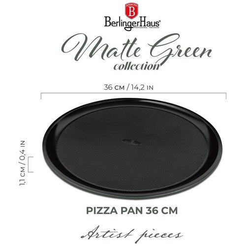 Berlinger Haus Pizza pleh Matte Green Collection BH-7924, 36cm, Zeleni Slike