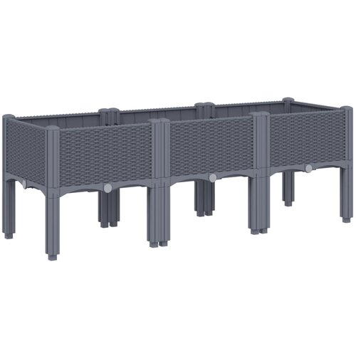 Maison Chic Cvetlično korito - Cvetlični Lonec z nogami sivo 120x40x42 cm PP, (21790572) Cene