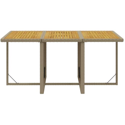  7-dijelni vrtni blagovaonski set od poliratana s jastucima bež 163 cm table length Slike