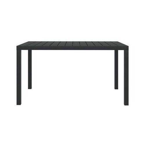  Vrtni stol crni 150 x 90 x 74 cm aluminijum i WPC Slike