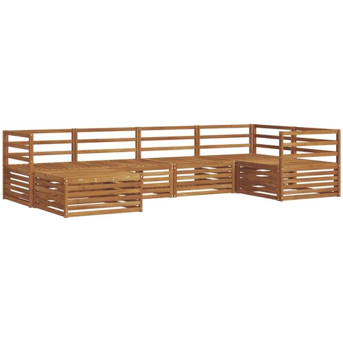  Set vanjskih sofa 6 kom. Prirodna Čvrsto drvo akacije Smeđa 325 x 166,5 x 73 cm Slike