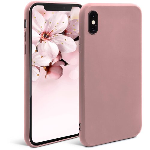 MOOZY Minimalist Silikonski ovitek Series za iPhone X in iPhone XS, Rose Beige - Matte Finish Slim Soft TPU Cover, (21029567) Cene