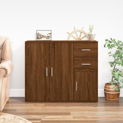  Komoda boja smeđeg hrasta 91x29,5x75 cm konstruirano drvo Cijene