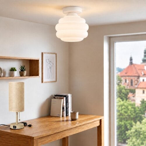 Brilagi LED stropno svetlo RETRO GLASS 1xE27/60W/230V prečnik 20 cm bela/bela Slike