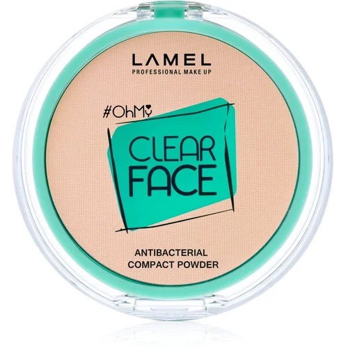 LAMEL OhMy Clear Face kompaktni puder s antibakterijskim sastavom nijansa 401 Light Natural 6 g