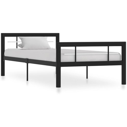  Okvir za krevet crno-bijeli metalni 90 x 200 cm Cene