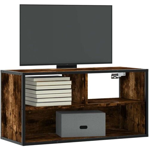 vidaXL TV omarica dimljen hrast 80x31x39,5 cm inženirski les in kovina Cene