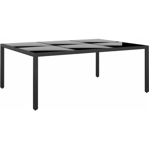  Vrtni stol 200x150x75 cm od kaljenog stakla i poliratana crni