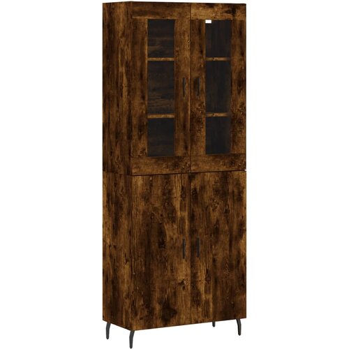 Maison Chic Visoka Komoda - Predalnik dimljen hrast 69,5x34x180 cm inženirski les, (21718946) Cene