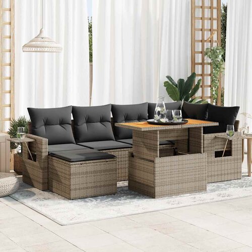 vidaXL 7-dijelni set vrtnih sofa sivi od poliratana Cijene