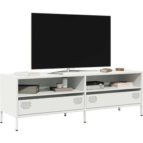VidaXL TV ormarić bijeli 135x39x43,5 cm hladno valjani čelik Slike