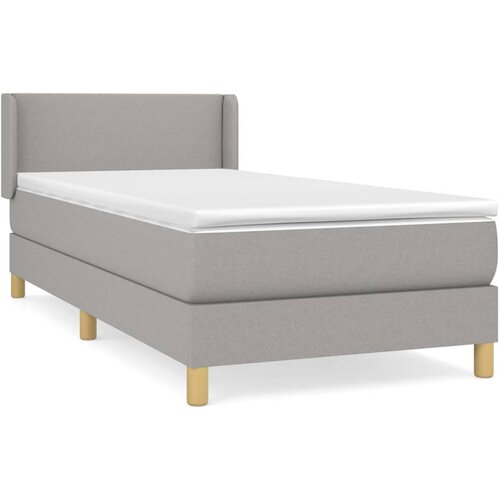 Maison Chic Box spring postelja - Vzmetna postelja z vzmetnico svetlo siva 80x200 cm blago SL13409, (21904860) Cene