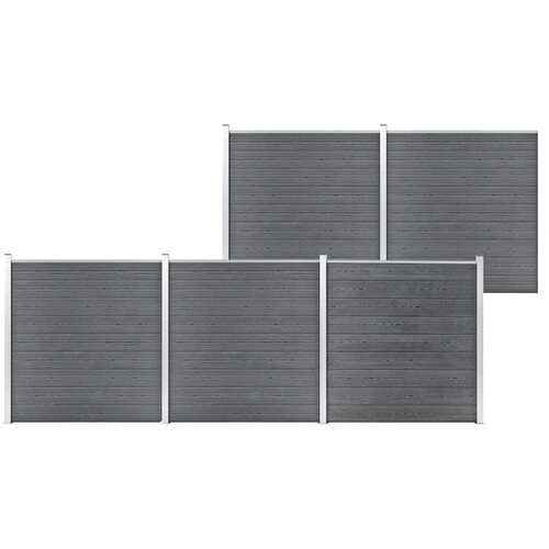 vidaXL Vrtna ograja WPC 872x186 cm siva Cene