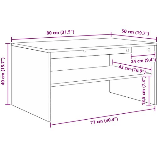 Kava Stol Staro drvo 80 x 50 x 40 cm Konstruirano drvo Slike