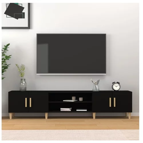  TV omarica črna 180x31,5x40 cm inženirski les
