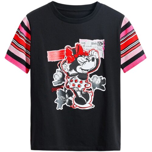 Desigual Majice s kratkimi rokavi TS_MINNIE 25SWTK39 Črna Slike
