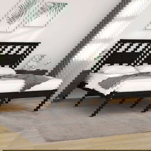 Posteljni okvir črn iz trdne borovine 140x190 cm, (20645653) Slike