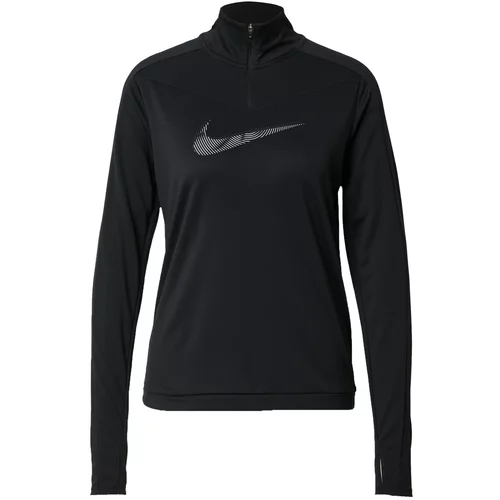 Nike Tehnička sportska majica 'Swoosh' siva / crna