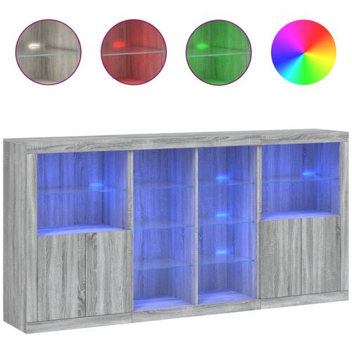 Maison Chic Komoda - Predalnik z LED lučkami siva sonoma 202x37x100 cm, (21721484) Cene