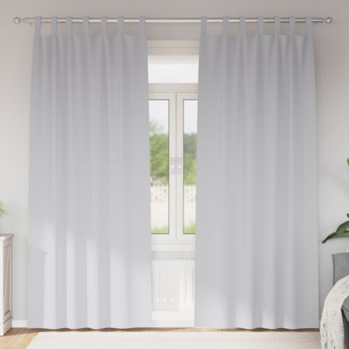 vidaXL Zavjese sa zavjesama 2 pcs Svijetlo siva 260 x 140 cm Poliester Cijene