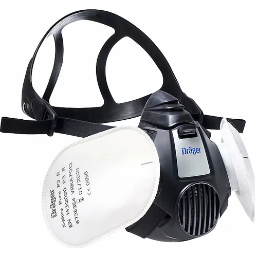 Dräger Komplet s polovično masko X-plore® 3500 za prašna dela, z dvema bajonetnima filtroma, velikost M
