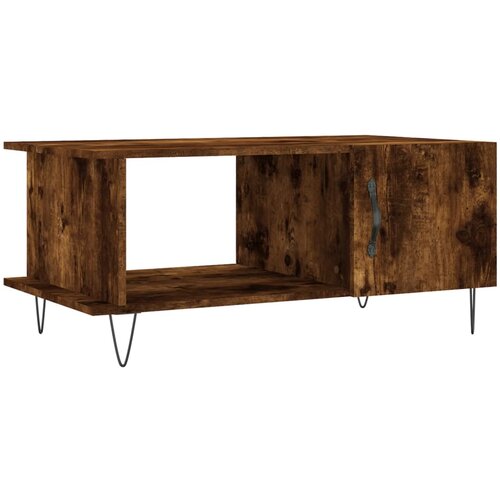 Maison Chic Klubska mizica - kavna mizica - Nizka mizica dimljeni hrast 90x50x40 cm inženirski les, (21753655) Slike