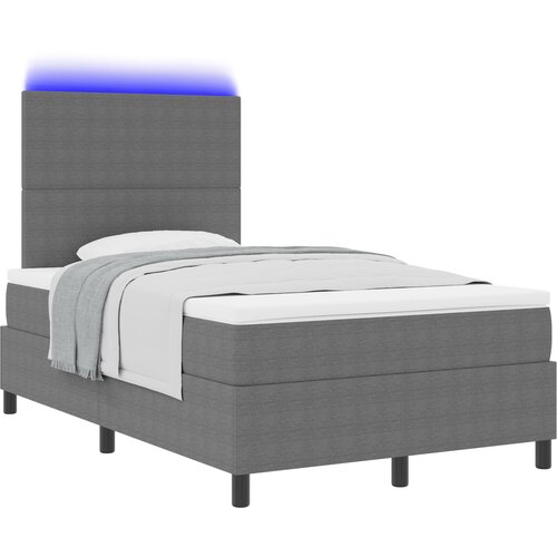 vidaXL Postelja z Box Spring z Matracem & LED Svetlim Svetlo Sivo 120x200 cm Igrača Tkanina, (22081034) Cene