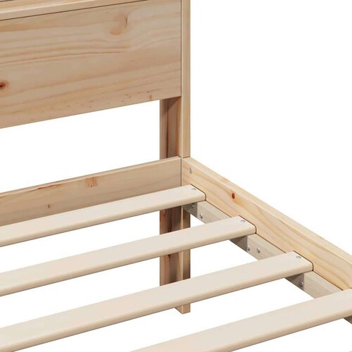 VidaXL krevetna konstrukcija smeđa 90 x 190 cm masivna borovina Slike