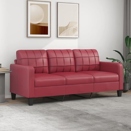 vidaXL Kavč trosed vinsko rdeč 180 cm umetno usnje Cene