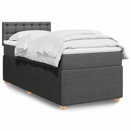 vidaXL Box spring postelja z vzmetnico temno siva 80x200 cm blago Cene