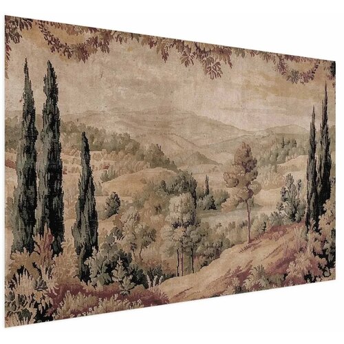  Plakat - Mediterranean Landscape - Old Tapestry with a Hill and Lake 40x60 Bez okvira Cijene