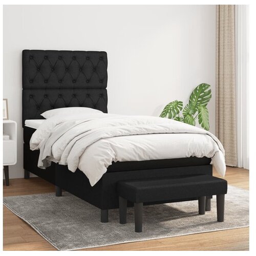 vidaXL spring krevet s madracem crni 80 x 200 cm od tkanine Cene