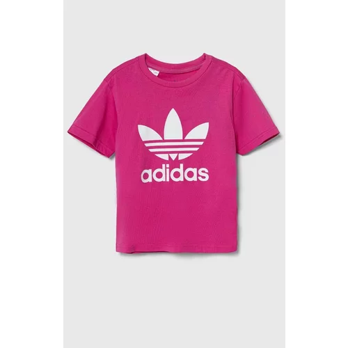 Adidas Otroška bombažna kratka majica TREFOIL TEE roza barva, IY2384