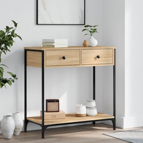  Konzolni stol boja hrasta 75 x 34,5 x 75 cm konstruirano drvo Slike