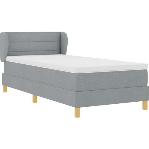 Box Spring Krevet s Madracem Svjetlosiva 90x200 cm Tkanina Slike