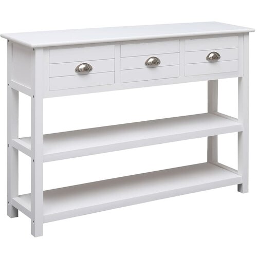 VidaXL komoda bela 108x30x76 cm trden les pavlovnije Slike