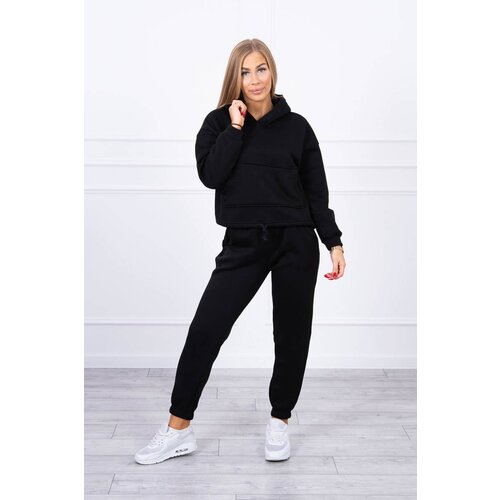Kesi Insulated set with a sweatshirt with a tie at the bottom in black Slike