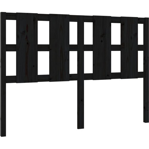  Uzglavlje za krevet crni 145,5 x 4 x 100 cm od masivne borovine Slike
