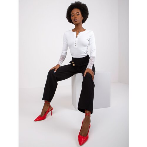 Factory Price Ženske crne pantalone Fashionhunters Fashionhunters Slike