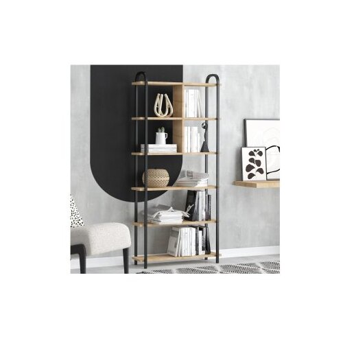 Hanah home polica za knjige tera sapphire oak black Slike