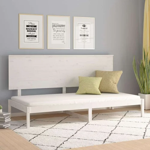 Dnevni ležaj bijeli 90 x 200 cm od masivne borovine Dnevni ležaj bijeli 90 x 200 cm od masivne borovine