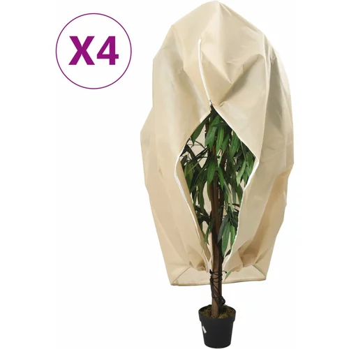 vidaXL Koprena za rastline iz flisa z zadrgo 4 kosi 70 g/m² 3,14x2,5 m