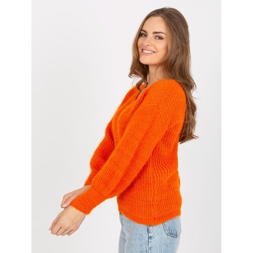 Fashion Hunters Orange fluffy classic sweater with mohair OCH BELLA Slike