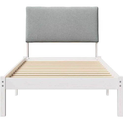  Okvir kreveta s uzglavljem Bijela i svijetlosiva 100 x 200 cm Slike
